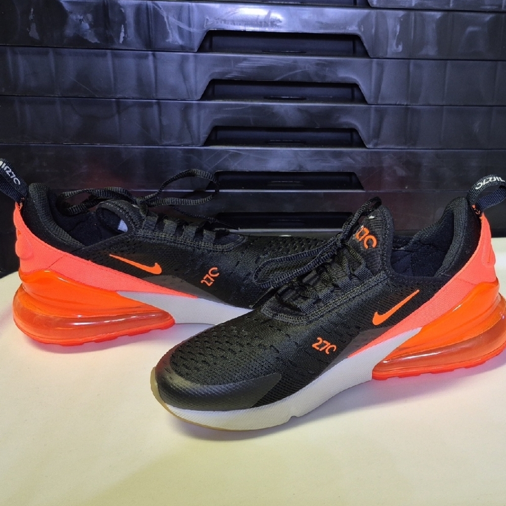 Nike Air Max 270 Black and Bright Orange